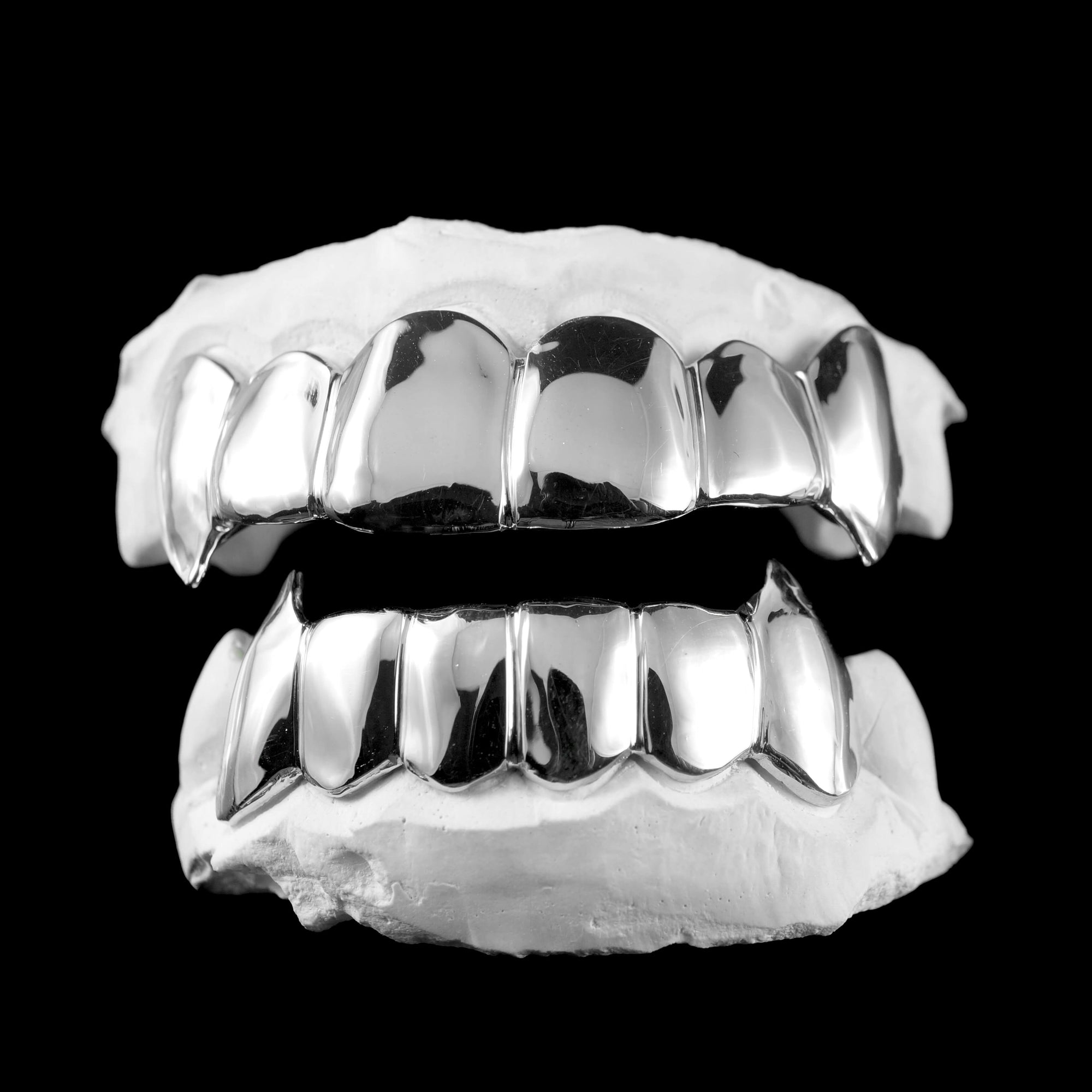 Silver Solid Fanged Grillz