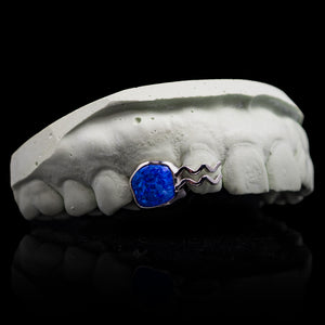 Aquarius Opal Zodiac Sign Double Cap Grillz