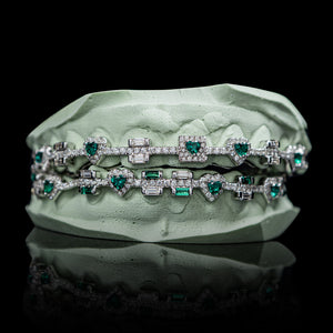 Iced Out Heart & Baguette Braces Syle Grillz