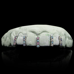 Multicolor Iced Gap Filler Grillz