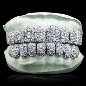 Iced Straight Tips VVS Moissanite (Zig Zag Setting)