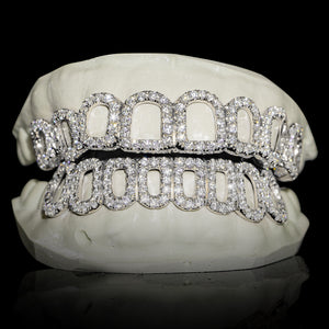 Iced VVS Moissanite Open Face Grillz