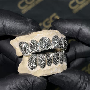 Solid .925 Sterling Silver Diamond Cut Grillz