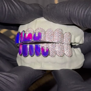 Iced Opals with VVS Moissanite Drips Grillz