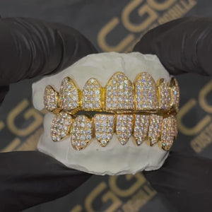 Solid Gold Natural Diamond Grillz