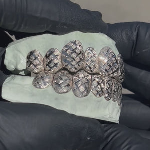 Solid .925 Sterling Silver Diamond Cut with Diamond Dust Grillz
