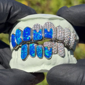 Iced Opals with VVS Moissanite Drips Grillz