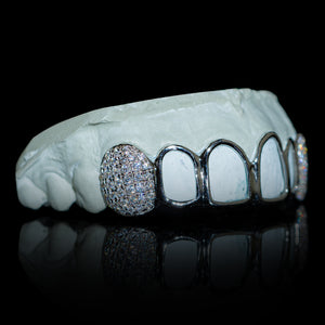 Open Face with Iced Fangs Grillz