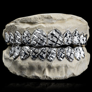 Solid .925 Sterling Silver Diamond Cut with Diamond Dust Grillz