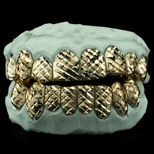 Solid Gold Diamond Cut Custom-Made Grillz Main