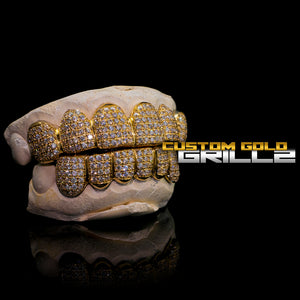 Solid Gold Natural Diamond Grillz