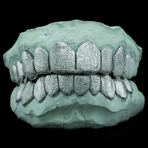 Solid .925 Sterling Silver Diamond Dust Grillz