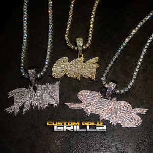 Custom Iced Jagged Letter Pendant