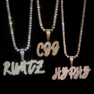 Custom Iced Freestyle Letter Pendant