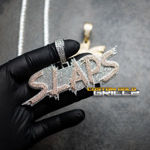 Custom Iced Jagged Letter Pendant