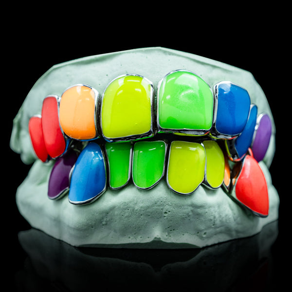 Enamel様 Enamel Teeth Grillz - All Custom Colors Available - Custom Gold Grillz
