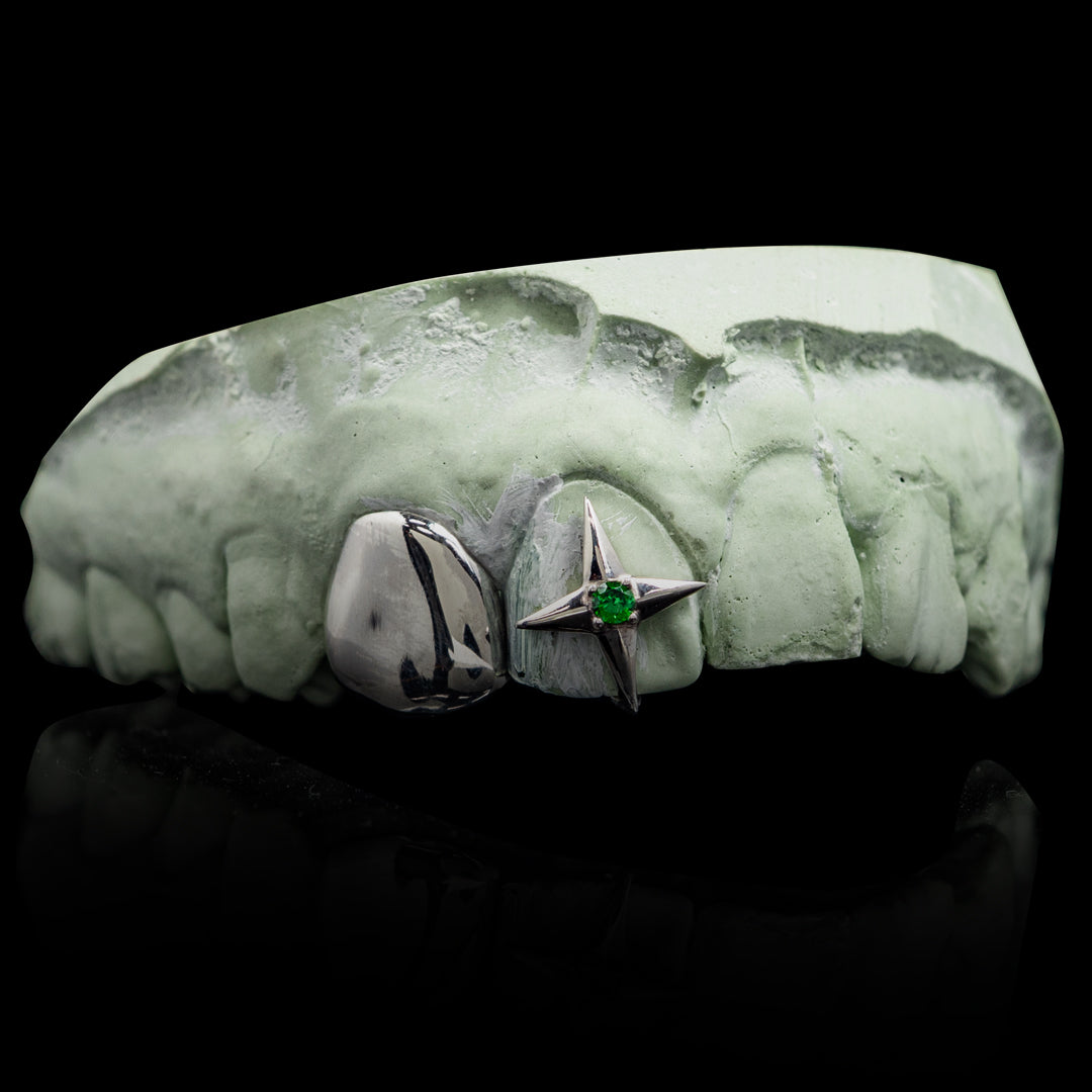 Iced Four Point Star Double Cap Grillz