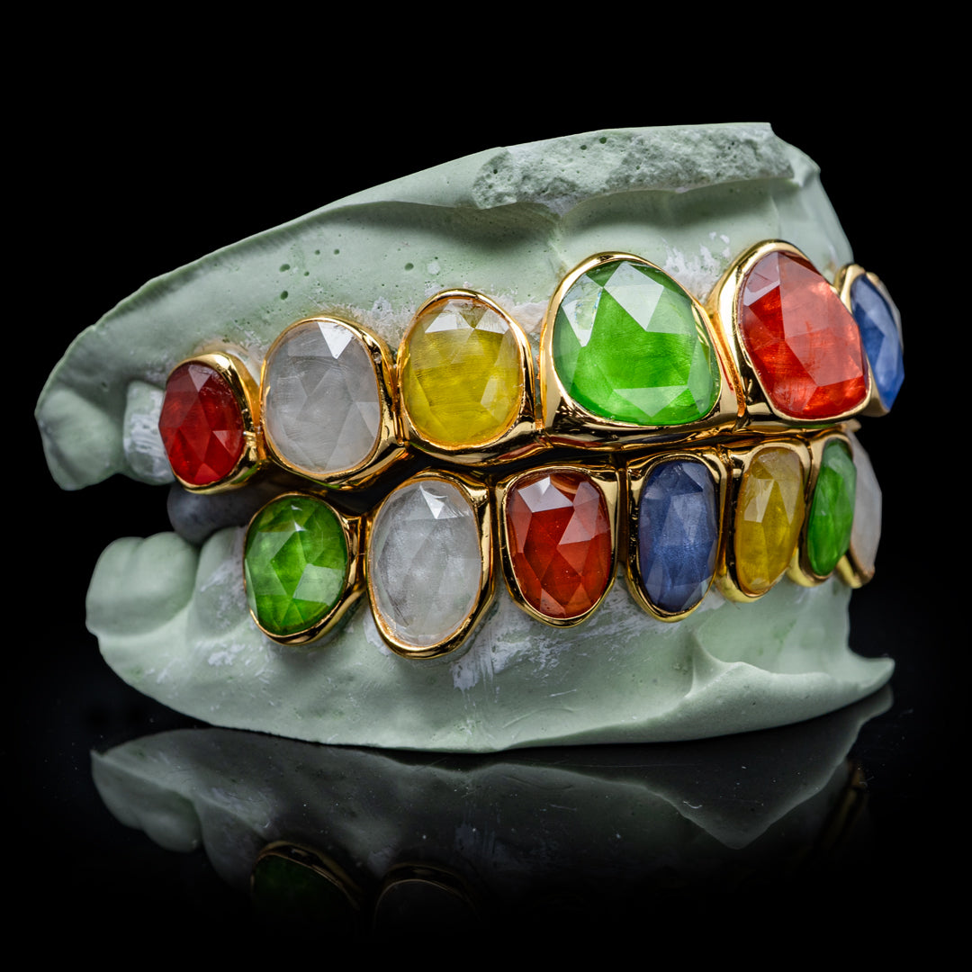 Multi-Faceted Gemstone Grillz | Custom Fit - Custom Gold Grillz
