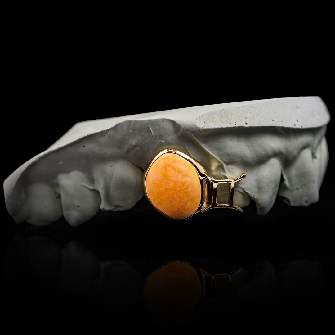 Gemini Opal Zodiac Sign Double Cap Grillz
