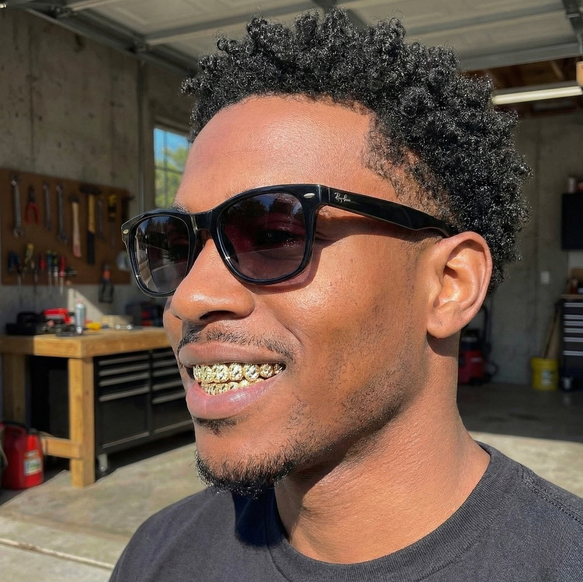 Solid Gold Nugget Cut Grillz
