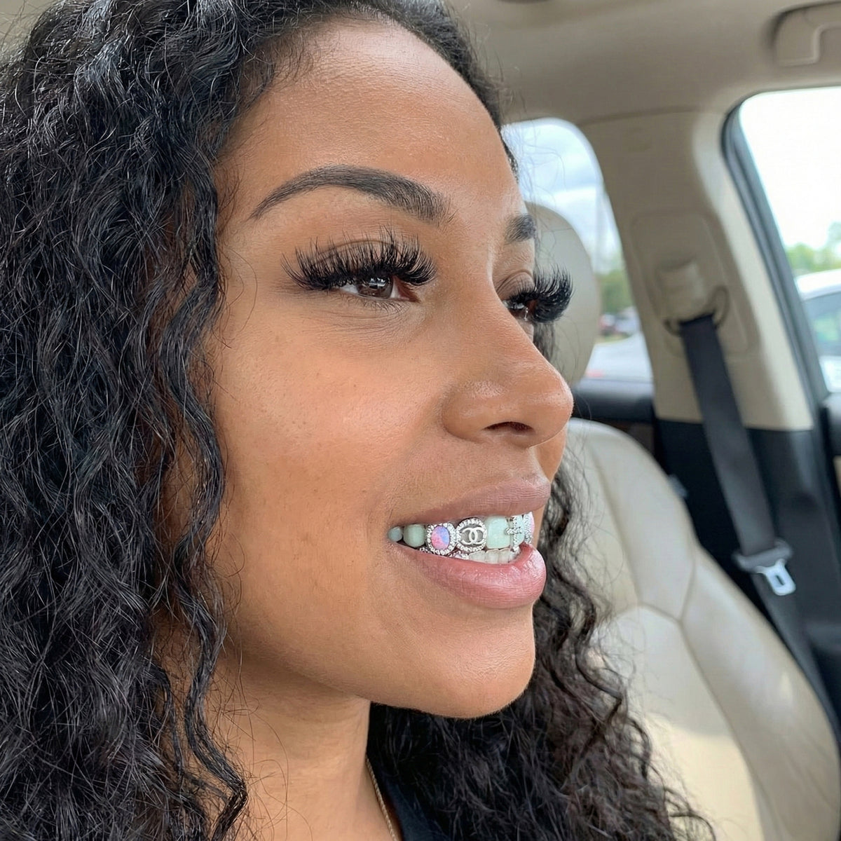 Iced Opal Cross Gap Filler Grillz