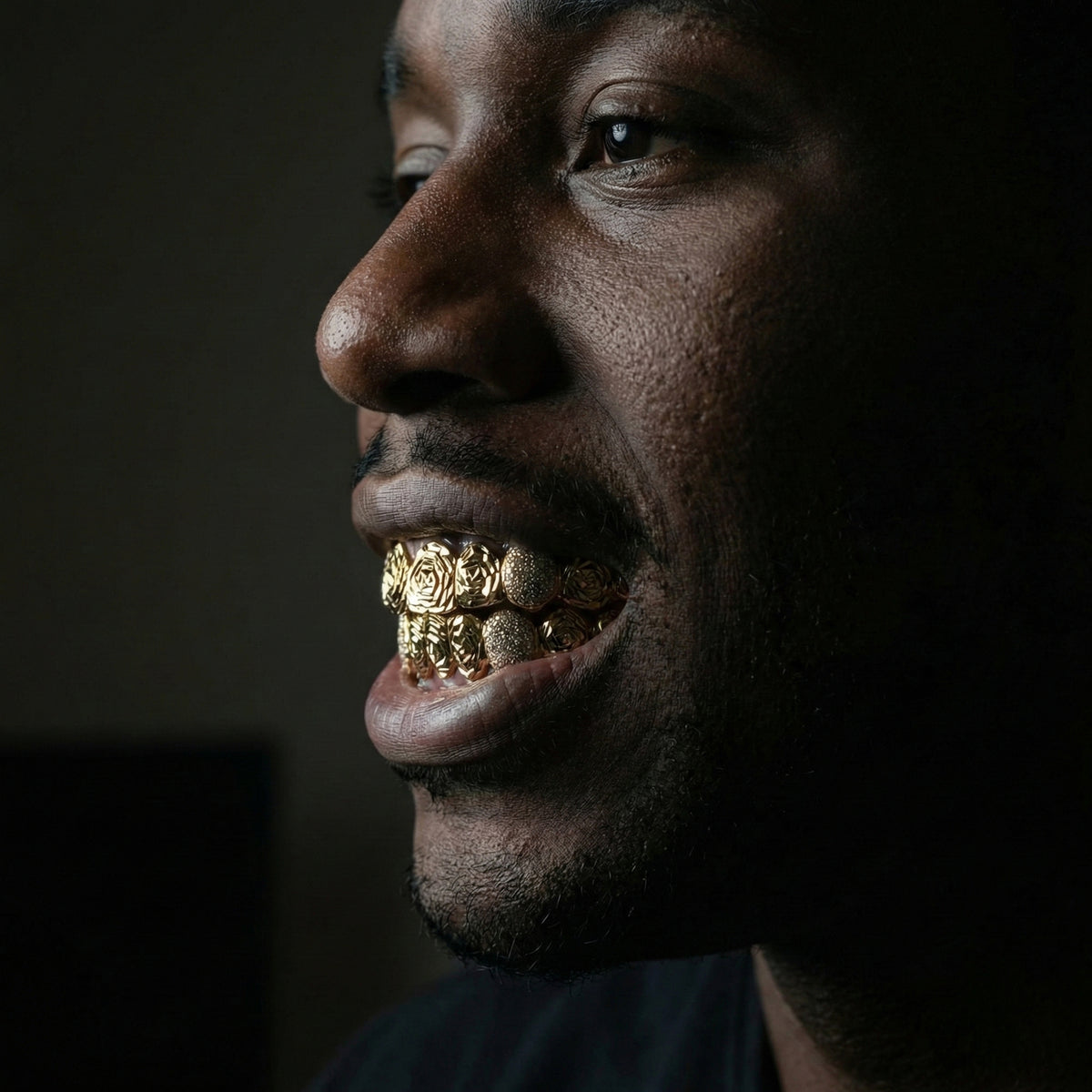 Rose Cuts with Iced Fangs Grillz