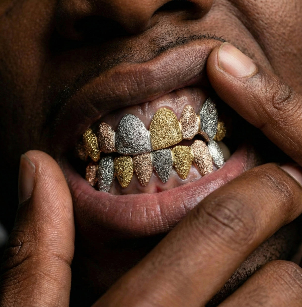 Tri-Color Diamond Dust Grillz