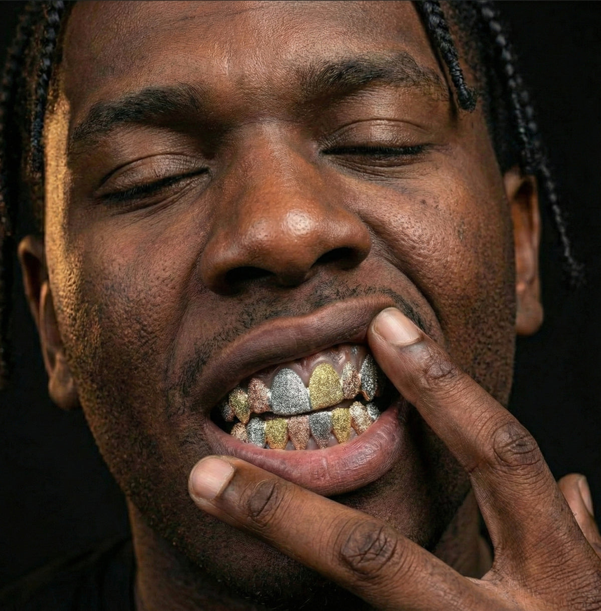 Tri-Color Diamond Dust Grillz