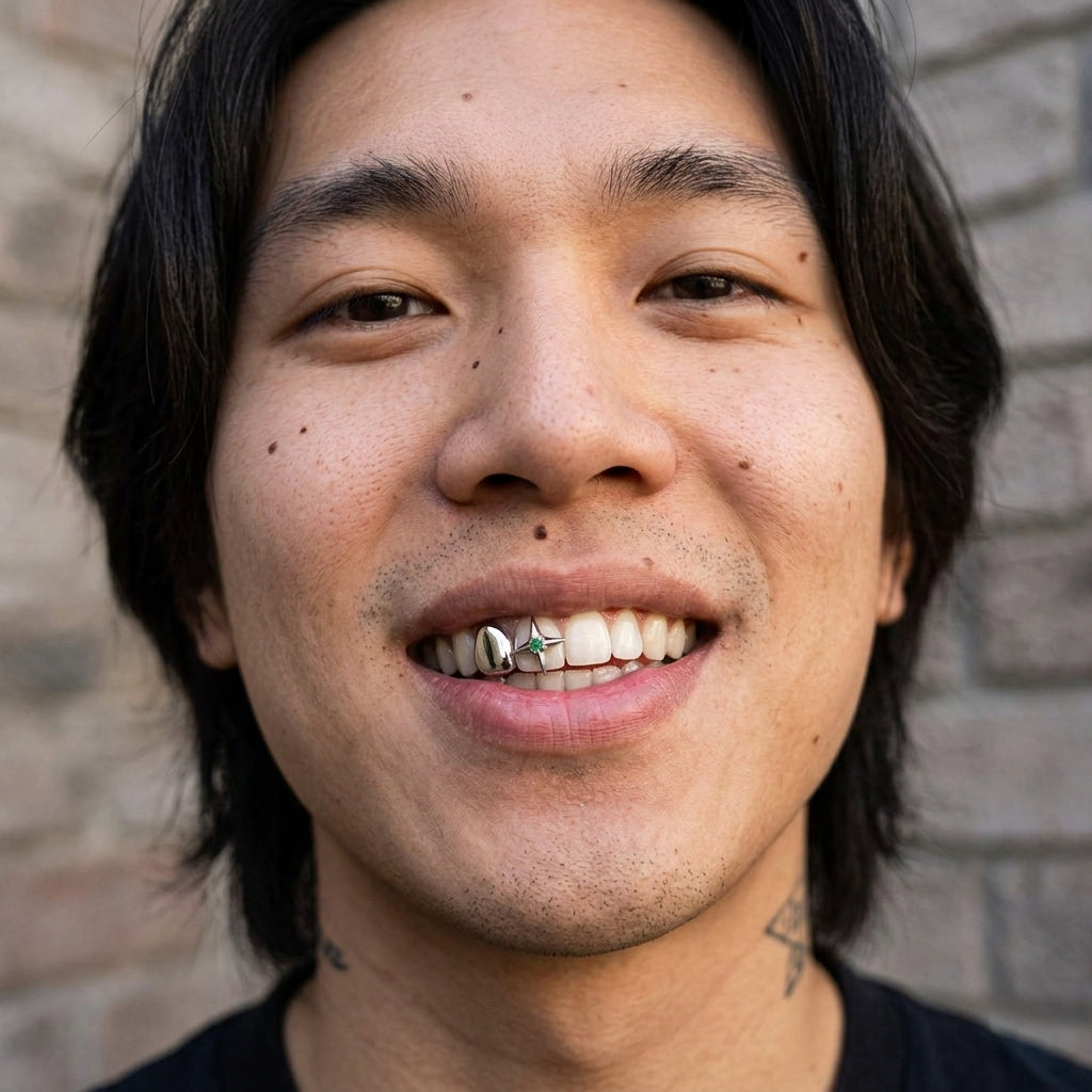 Iced Four Point Star Double Cap Grillz