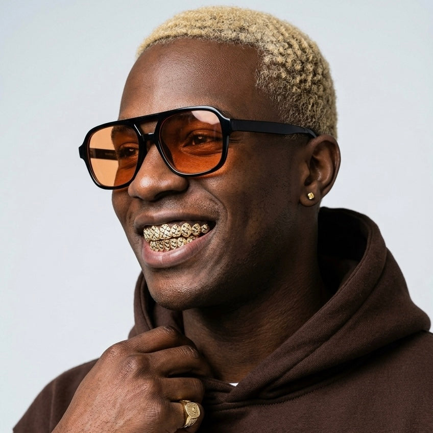 Solid Gold Diamond Cut with Diamond Dust Grillz