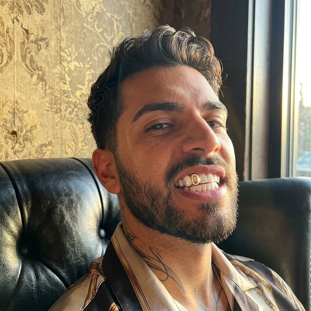 Iced Open Face Double Cap Grillz