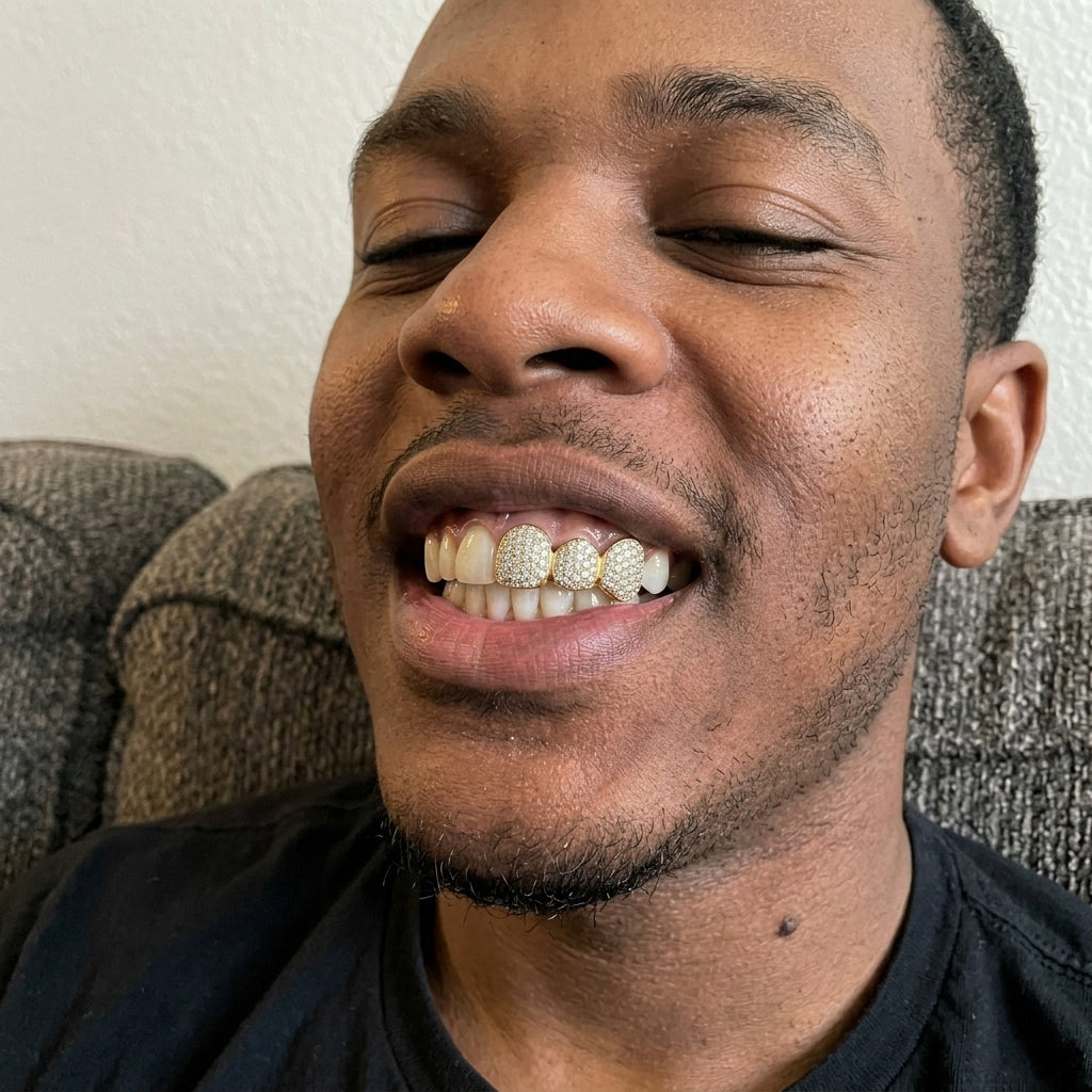 Iced Triple Cap VVS Moissanite Grillz