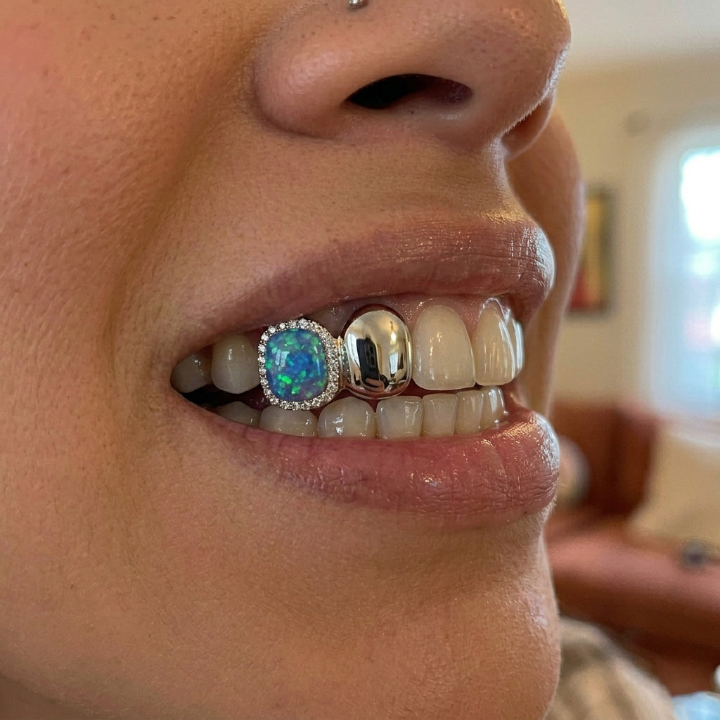Iced Opal Double Cap Grillz