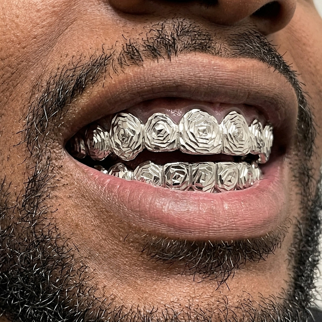 Solid .925 Sterling Silver Rose Cut Grillz