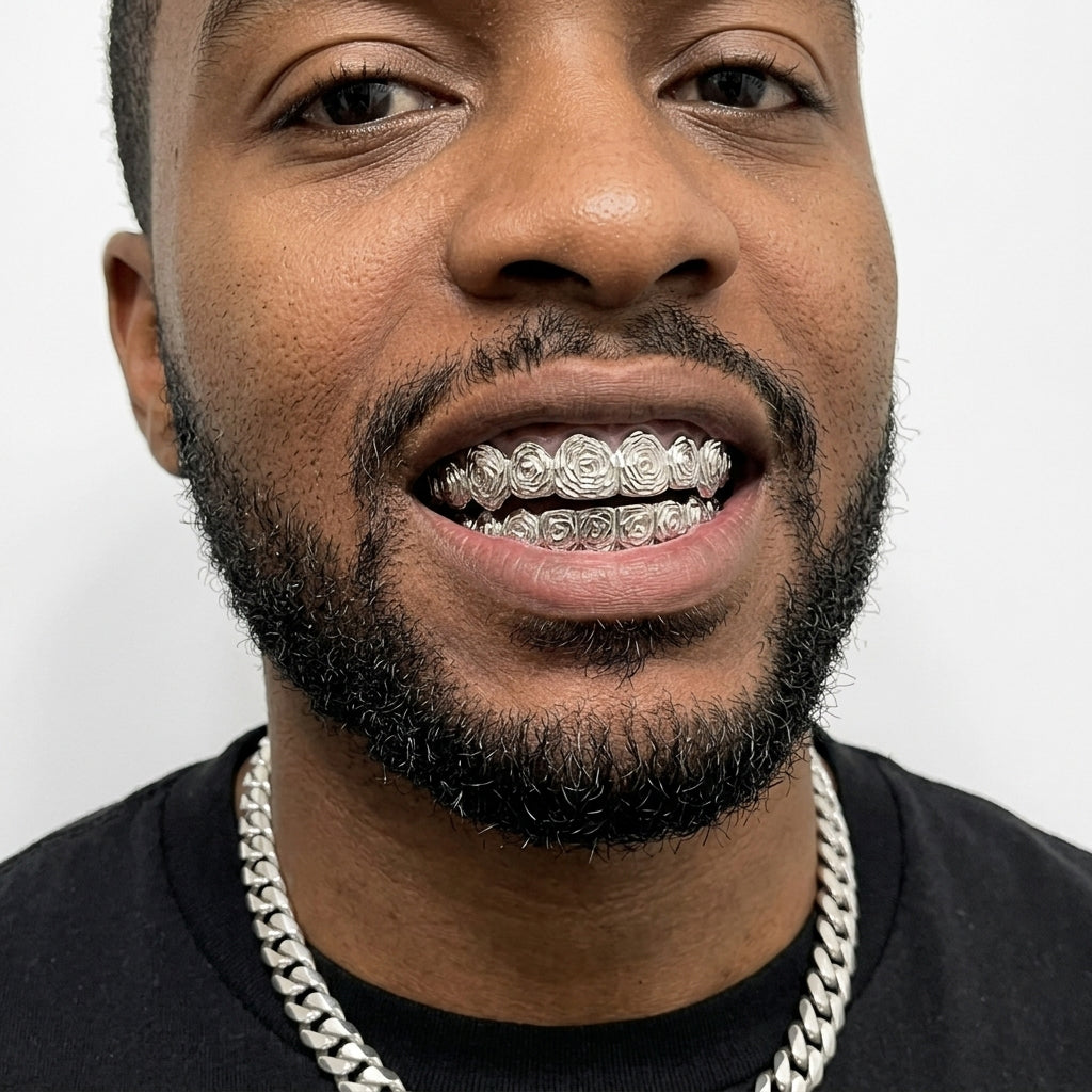 Solid .925 Sterling Silver Rose Cut Grillz