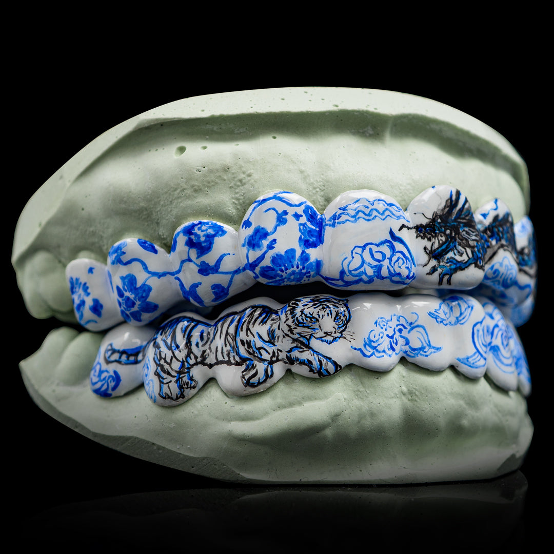 Hand Painted Fine China Porcelain Themed Grillz