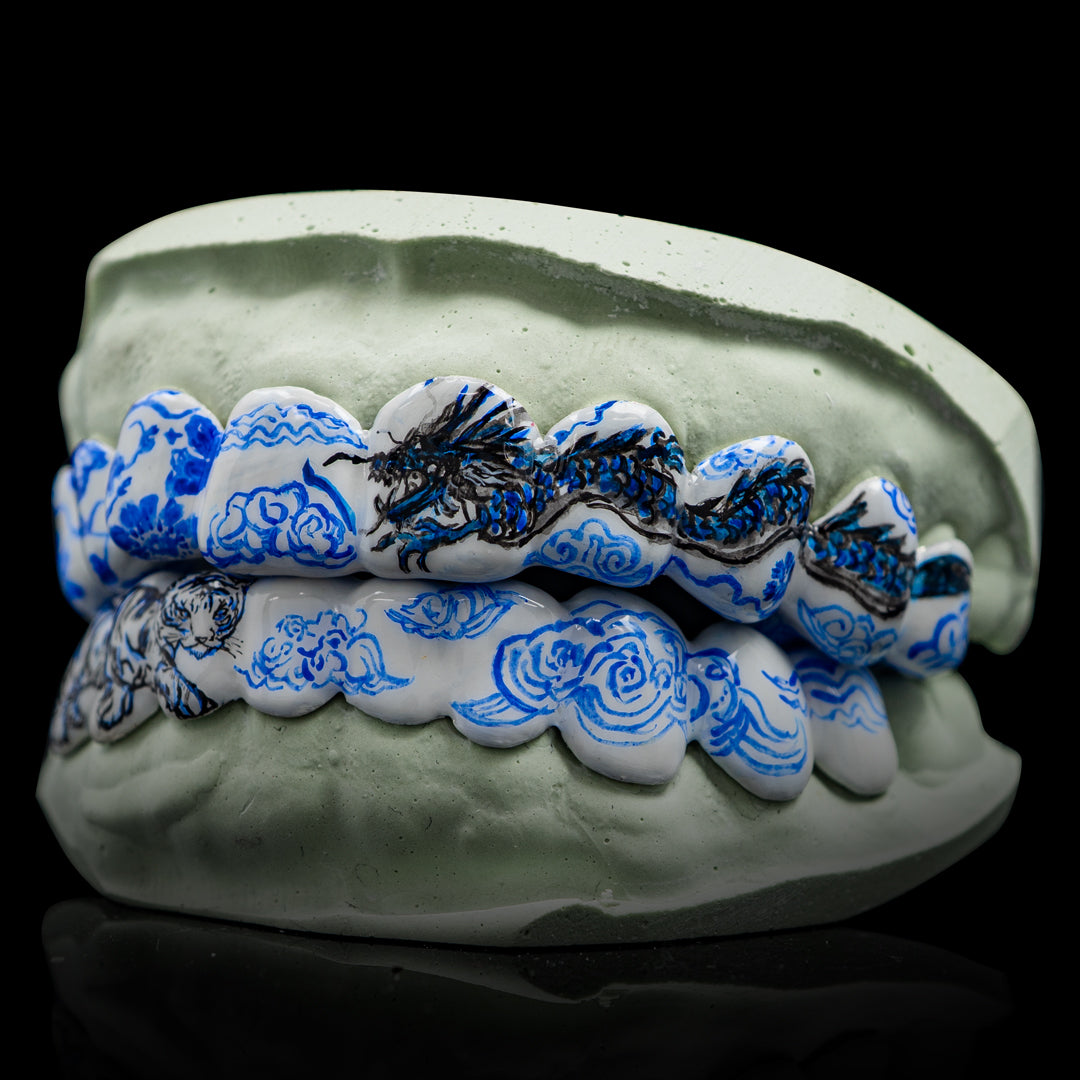Hand Painted Fine China Porcelain Themed Grillz