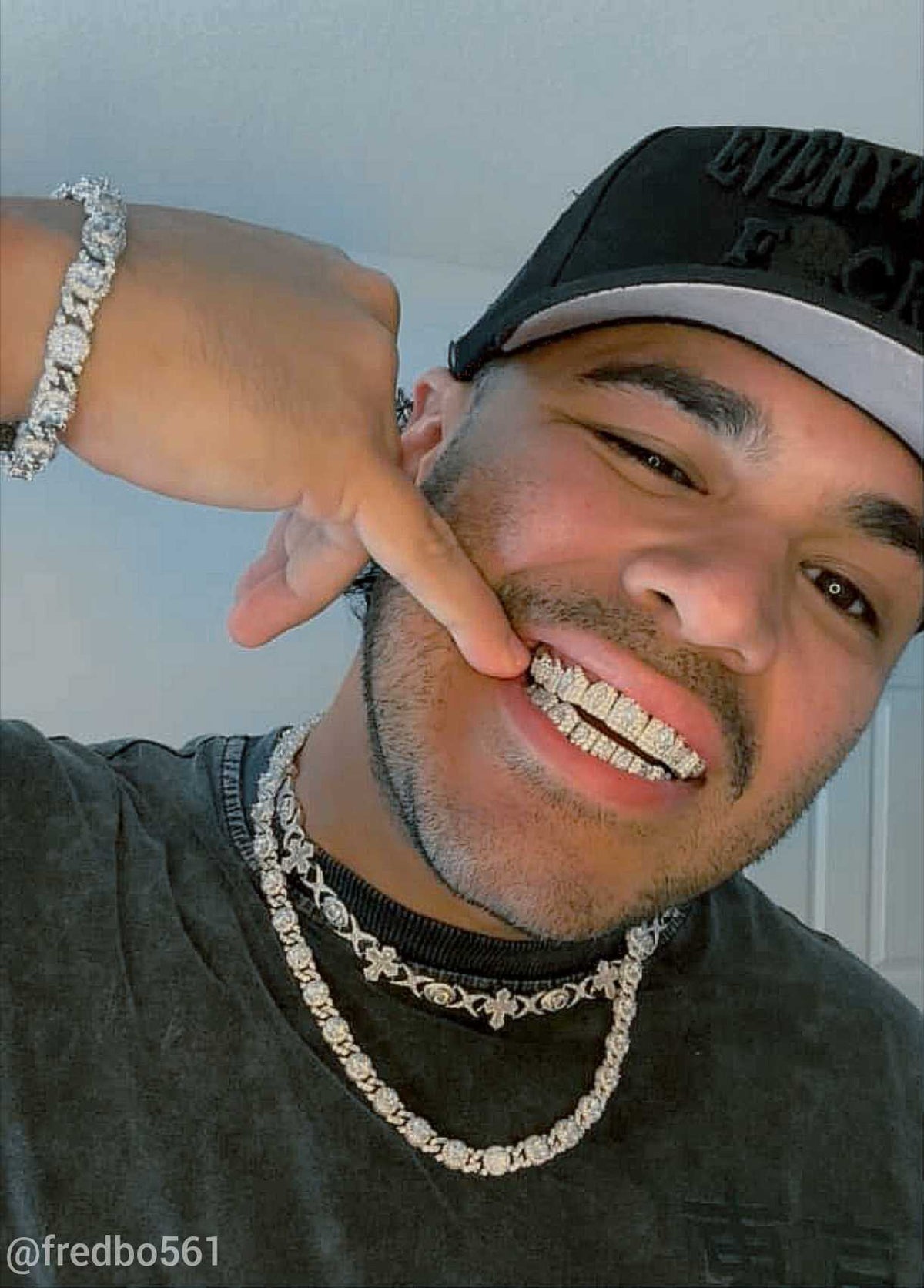 Iced VVS Moissanite with Lozenge Cut Center Stone Grillz