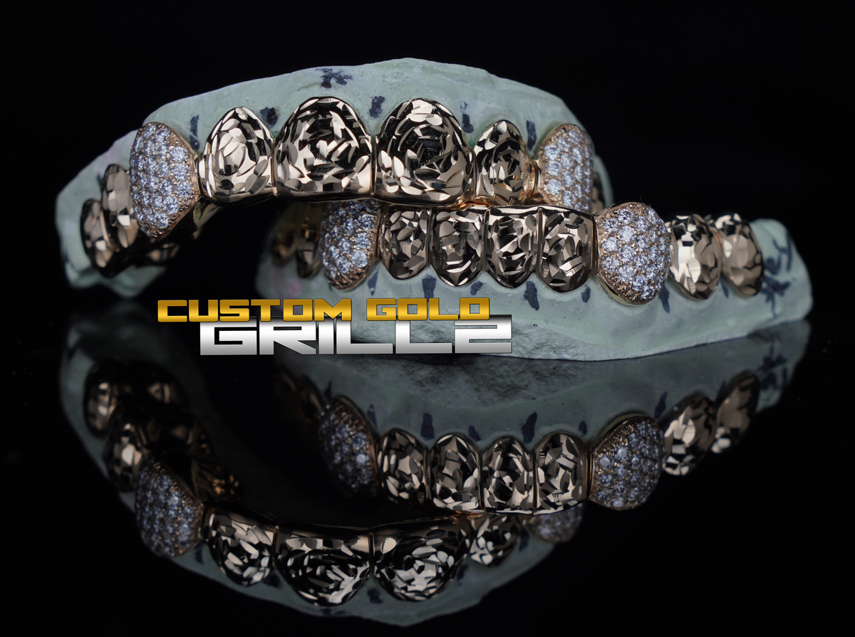 Rose Cuts with Iced Fangs Grillz