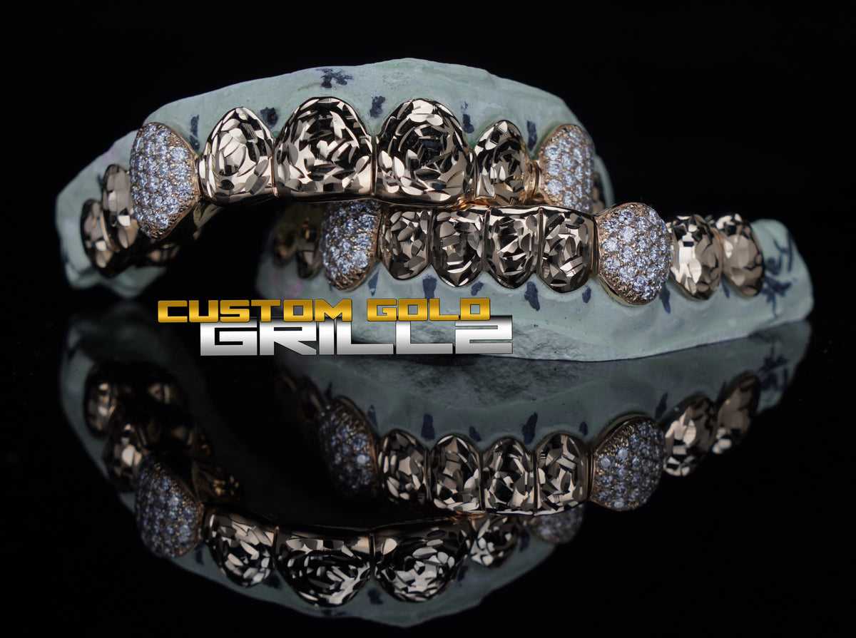 Rose Cuts with Iced Fangs Grillz