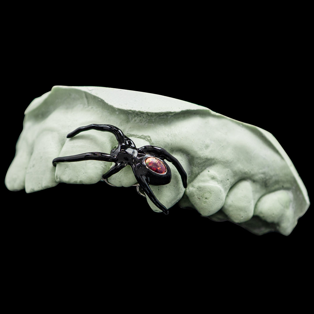 Spider Web Enamel Opal Grillz