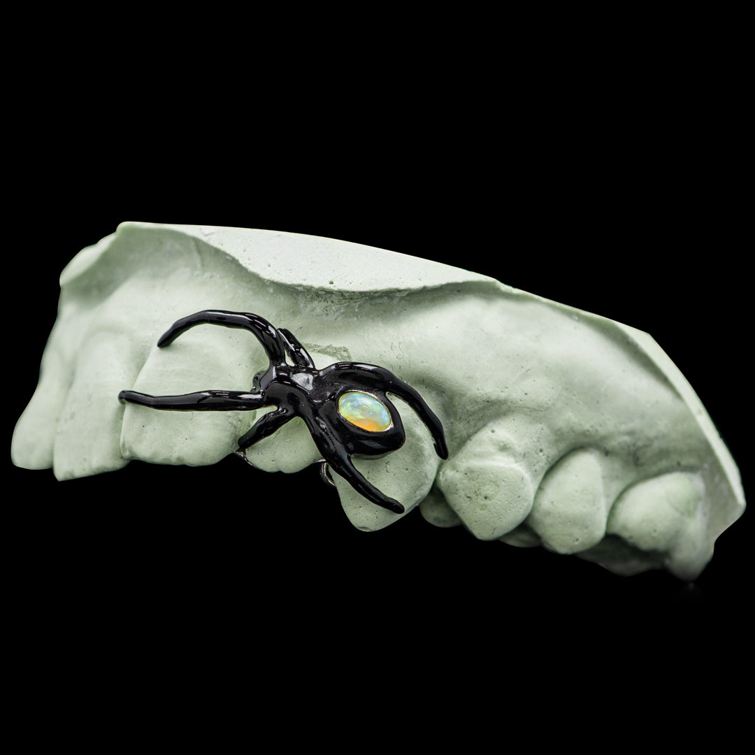 Spider Enamel Opal Triple Cap Grillz