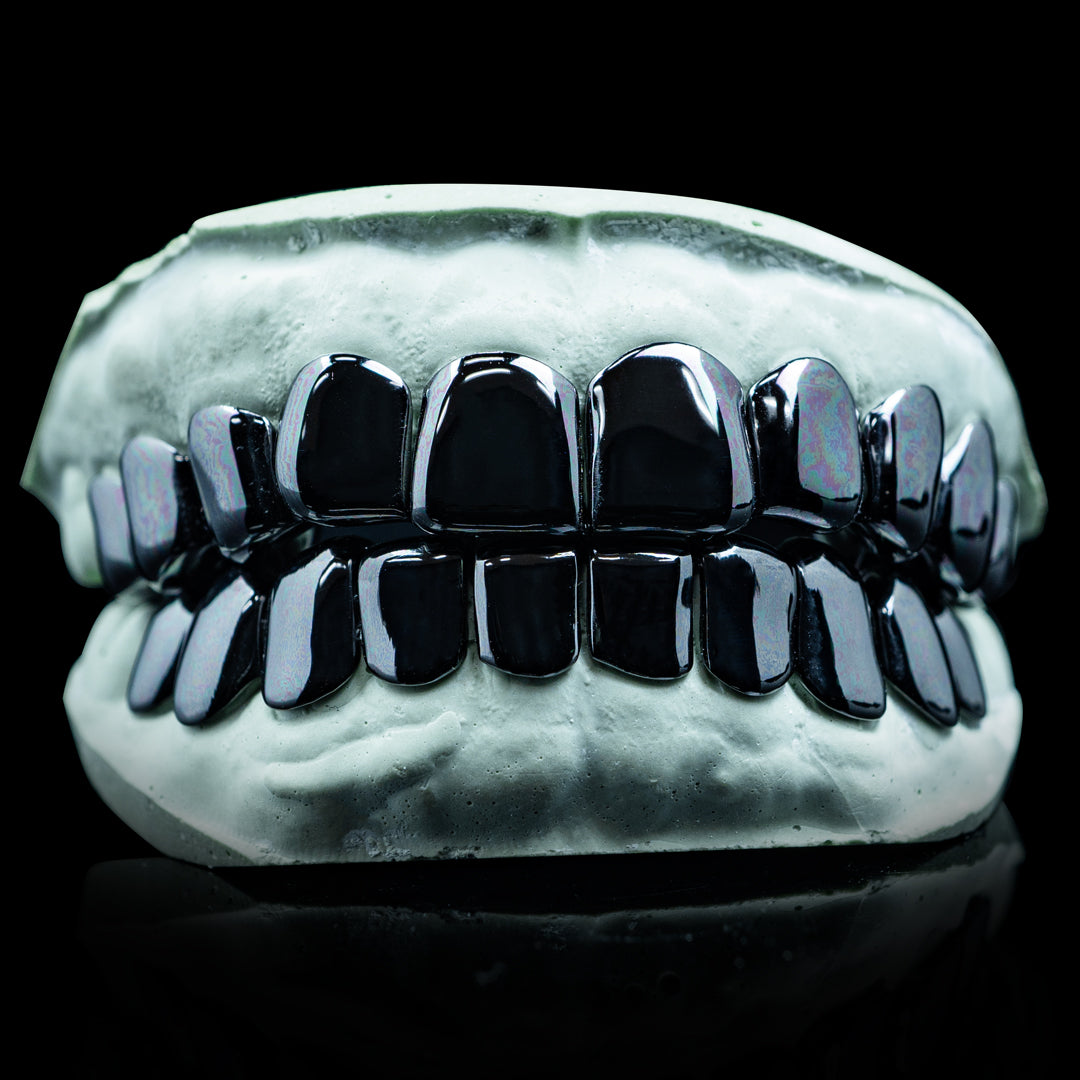 Black E-Coating Solid Deep Cut Grillz