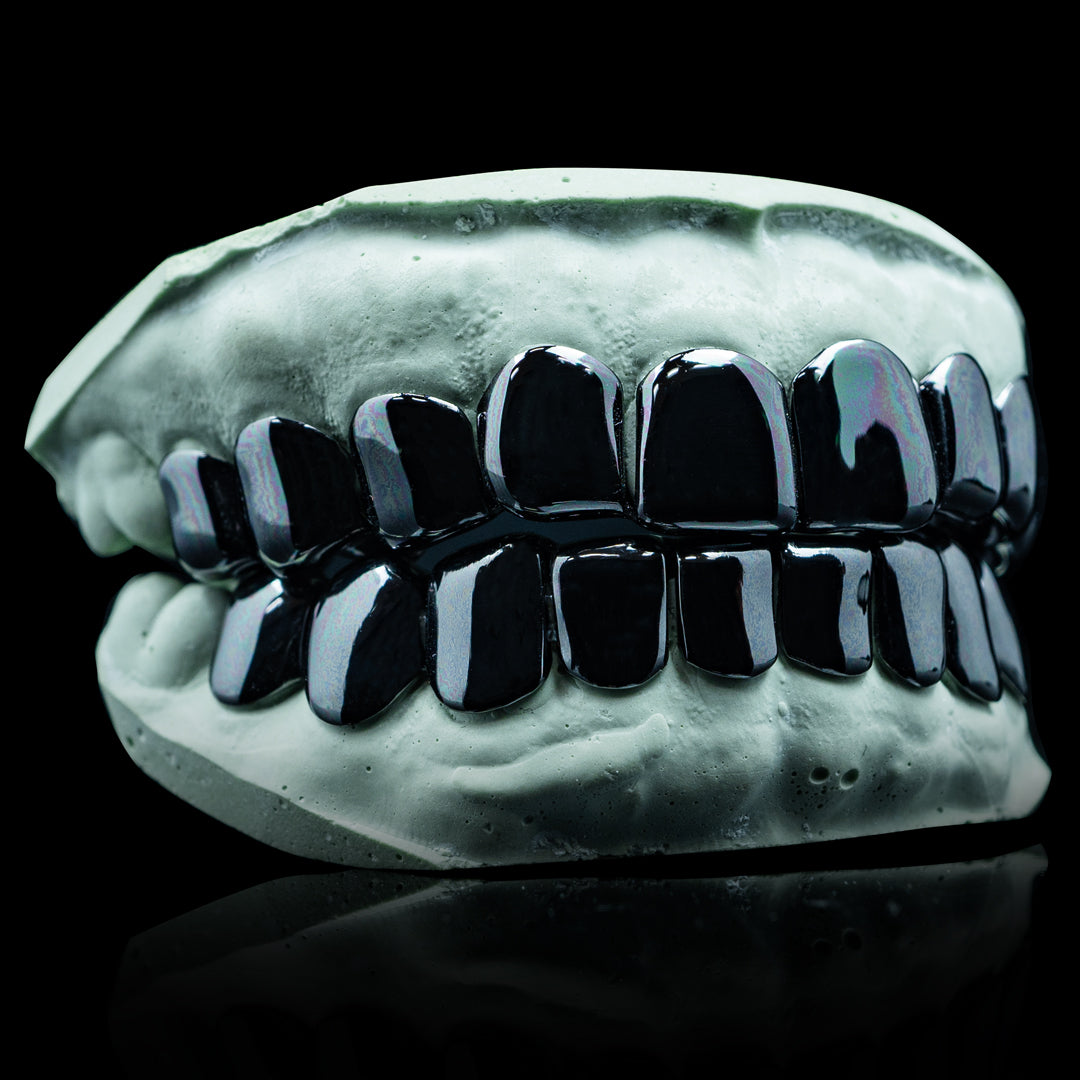 Black E-Coating Solid Deep Cut Grillz