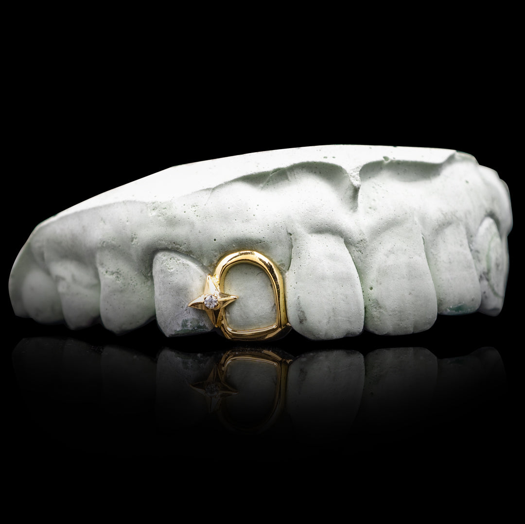 Bling Cartel Real Solid 925 Sterling Silver Single Tooth Grillz – Iced CZ Cap For Teeth, Unisex