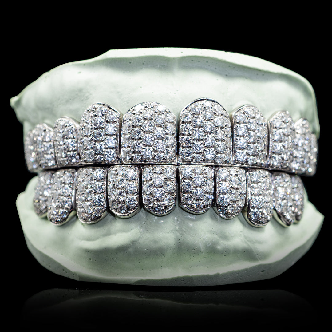 Iced Flush Tips VVS Moissanite (Zig Zag Setting)
