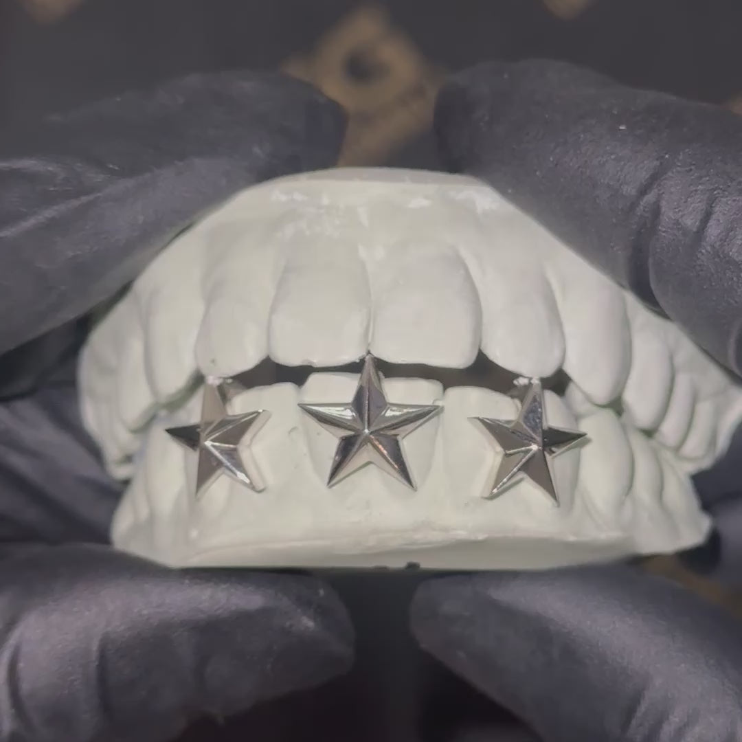 Solid Three Star Grillz