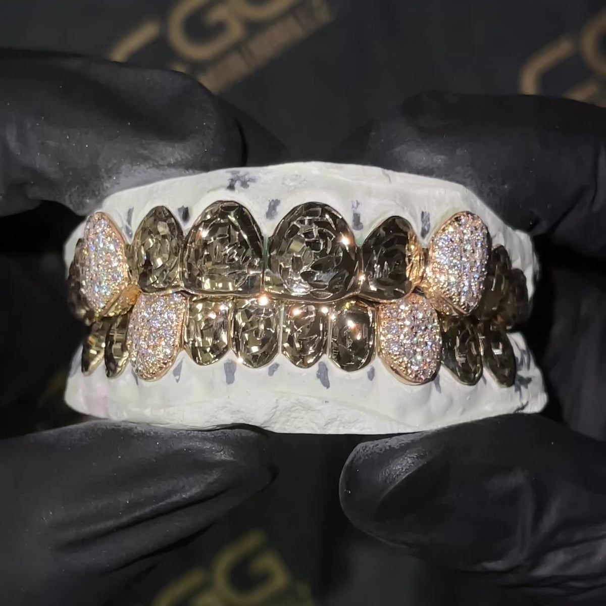 Rose Cuts with Iced Fangs Grillz