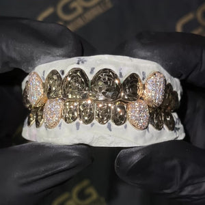 Rose Cuts with Iced Fangs Grillz
