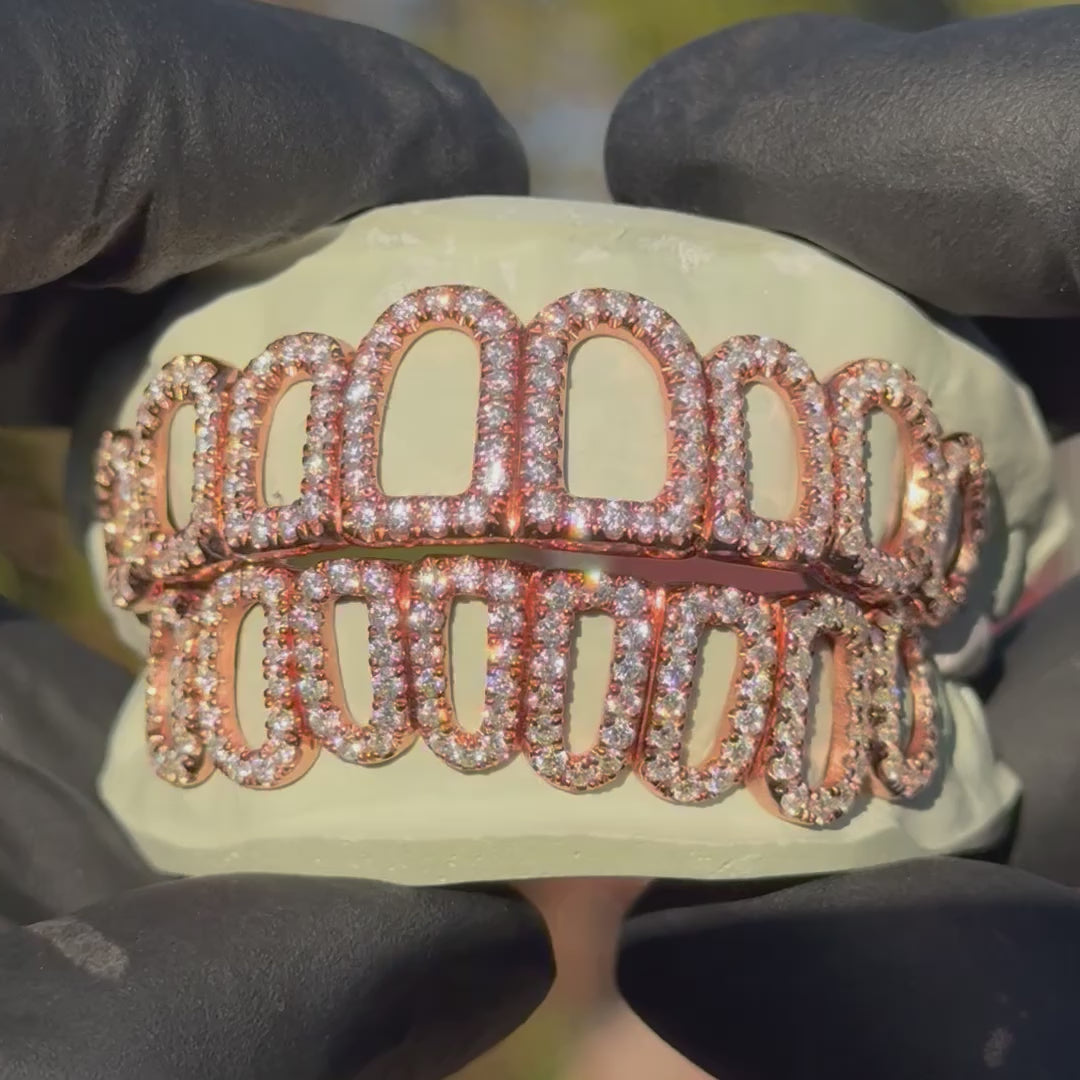 Iced VVS Moissanite Open Face Grillz